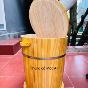 Thùng đựng gạo gỗ Thông 15kg