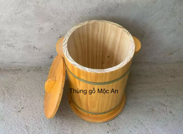 Thùng gỗ đựng gạo 15kg