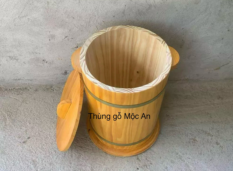 Thùng gỗ đựng gạo 15kg